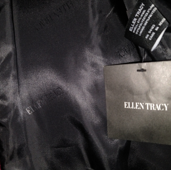 ELLEN TRACY Ladies Size M ANGORA BLEND WINTER CAR COAT Red Black Color Block - Picture 6 of 7